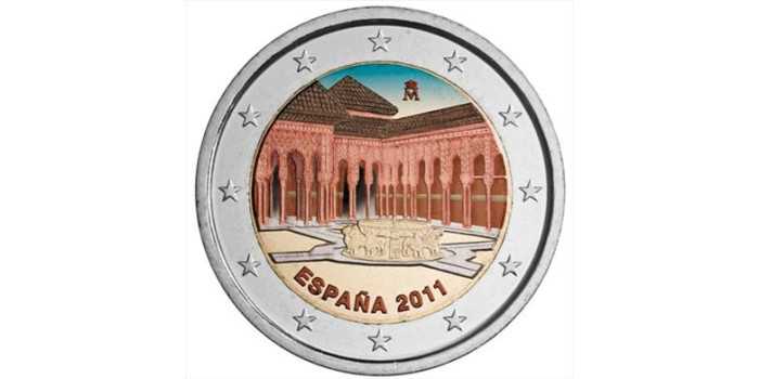 2 EUROS CONMEMORATIVOS ESPAÑA 2011 "ALHAMBRA" COLOR