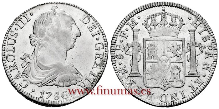 Cy11326.-CARLOS III - 8 Reales 1786 Mexico F.M.- EBC+