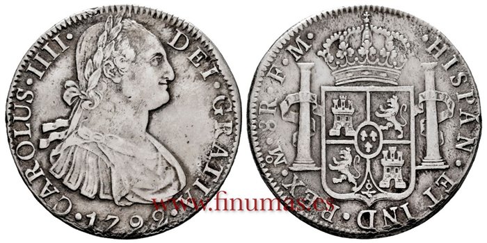 Cy13037.-CARLOS IIII - 8 Reales 1792 Mexico F.M.-MBC-