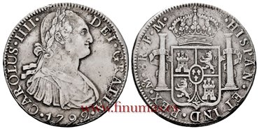 Cy13037.-CARLOS IIII - 8 Reales 1792 Mexico F.M.-MBC-