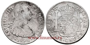 Cy13050.-CARLOS IIII - 8 Reales 1794 Mexico F.M.-MBC