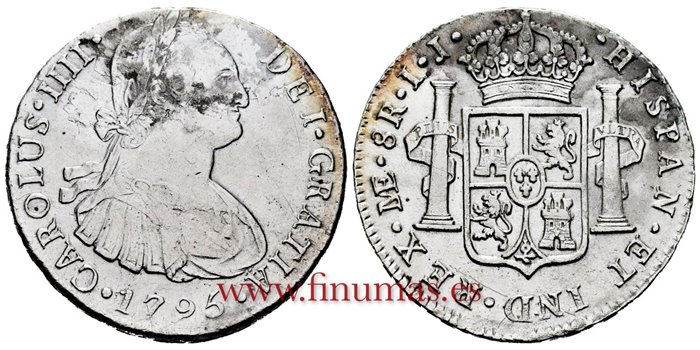 Cy13056.-CARLOS IIII - 8 Reales 1795 Lima I.J.-EBC-
