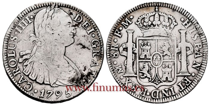 Cy13057.-CARLOS IIII - 8 Reales 1795 Mexico F.M.-MBC-