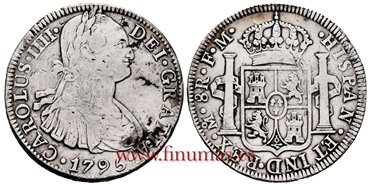 Cy13057.-CARLOS IIII - 8 Reales 1795 Mexico F.M.-MBC-