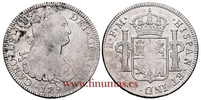 Cy13066-1.-CARLOS IIII - 8 Reales 1796 Mexico F.M.-MBC+