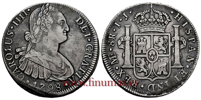Cy13081.-CARLOS IIII - 8 Reales 1798 Lima I.J.-MBC+