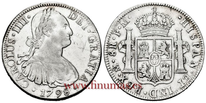 Cy13083.-CARLOS IIII - 8 Reales 1798 Mexico F.M.-EBC-