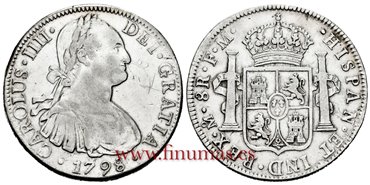 Cy13083.-CARLOS IIII - 8 Reales 1798 Mexico F.M.-EBC-