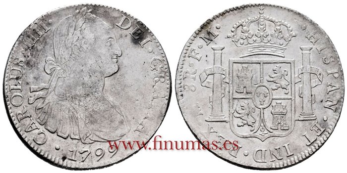 Cy13089.-CARLOS IIII - 8 Reales 1799 Mexico F.M.-MBC-
