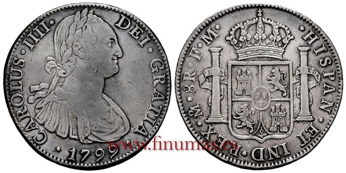 Cy13089-1.-CARLOS IIII - 8 Reales 1799 Mexico F.M.-MBC+-