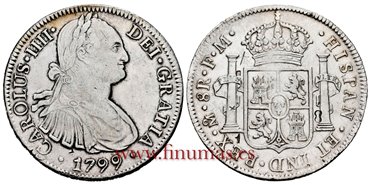 Cy13089-3.-CARLOS IIII - 8 Reales 1799 Mexico F.M.-MBC+-