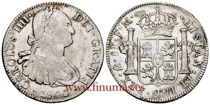 Cy13095.-CARLOS IIII - 8 Reales 1800 Mexico F.M.-MBC