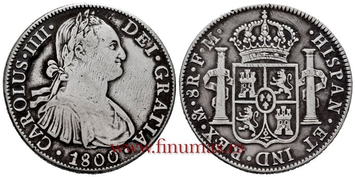 Cy13095-1.-CARLOS IIII - 8 Reales 1800 Mexico F.M.-MBC+