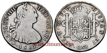 Cy13105.-CARLOS IIII - 8 Reales 1801 Potosi P.P.-BC+