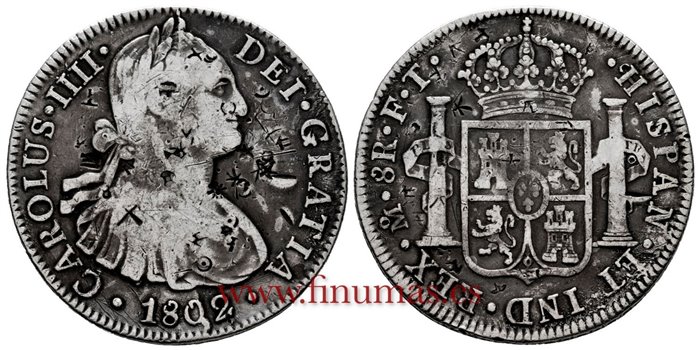 Cy13112.-CARLOS IIII - 8 Reales 1802 Mexico F.T.-MBC-