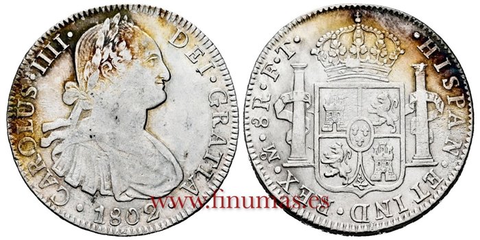Cy13112-1.-CARLOS IIII - 8 Reales 1802 Mexico F.T.-EBC-