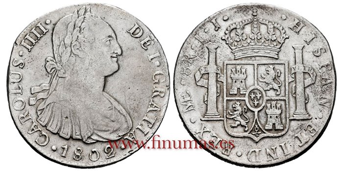 Cy13108.-CARLOS IIII - 8 Reales 1802 Lima I.J.-MBC