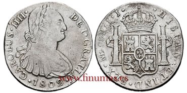 Cy13108.-CARLOS IIII - 8 Reales 1802 Lima I.J.-MBC