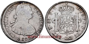 Cy13113.-CARLOS IIII - 8 Reales 1802 Potosi P.P.-MBC-