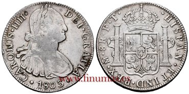 Cy13121.-CARLOS IIII - 8 Reales 1803 Mexico F.T.-MBC