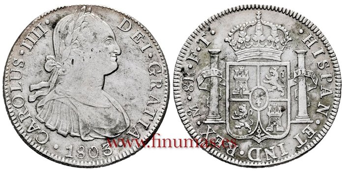 Cy13121-1.-CARLOS IIII - 8 Reales 1803 Mexico F.T.-EBC