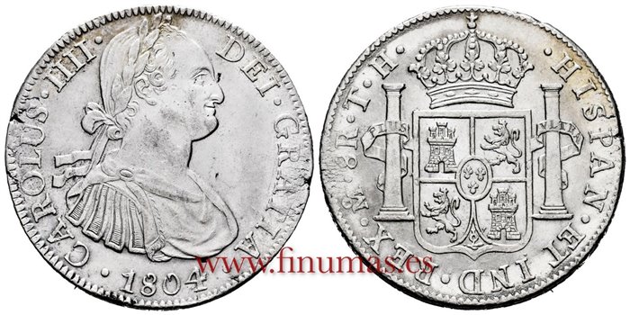 Cy13130-1.-CARLOS IIII - 8 Reales 1804 Mexico T.H.-SC-