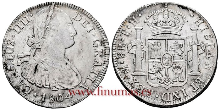 Cy13130-2.-CARLOS IIII - 8 Reales 1804 Mexico T.H.- EBC
