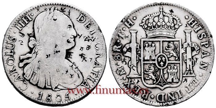 Cy13138.-CARLOS IIII - 8 Reales 1805 Mexico T.H.-MBC-
