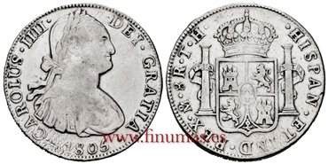 Cy13138-2.-CARLOS IIII - 8 Reales 1805 Mexico T.H.-MBC+