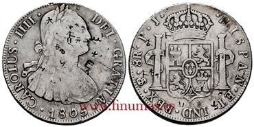 Cy13140.-CARLOS IIII - 8 Reales 1805 Potosi P.J.-MBC-