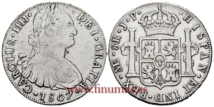 Cy13148.-CARLOS IIII - 8 Reales 1807 Lima J.P.-MBC