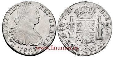 Cy13149-1.-CARLOS IIII - 8 Reales 1807 Mexico T.H.-EBC