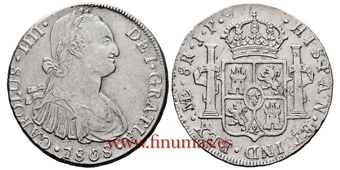 Cy13153-1.-CARLOS IIII - 8 Reales 1808 Lima J.P.-MBC+