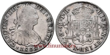 Cy13158.-CARLOS IIII - 8 Reales 1808 Mexico T.H.-MBC