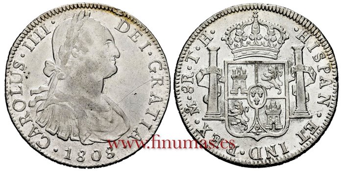 Cy13158-1.-CARLOS IIII - 8 Reales 1808 Mexico T.H.-EBC-