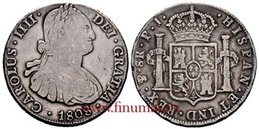 Cy13159-1.-CARLOS IIII - 8 Reales 1808 Potosi P.J.-MBC-