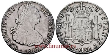 Cy13159-2.-CARLOS IIII - 8 Reales 1808 Potosi P.J.-MBC+