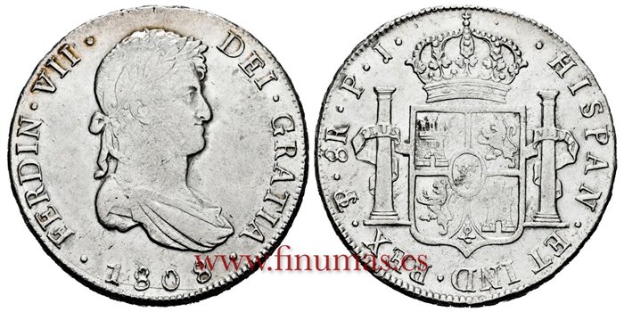 Cy14925.-FERNANDO VII - 8 Reales 1808 Potosi P.J.- EBC