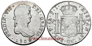 Cy14925.-FERNANDO VII - 8 Reales 1808 Potosi P.J.- EBC