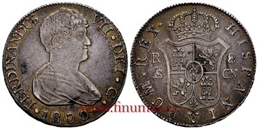 Cy14944.-FERNANDO VII - 8 Reales 1809 Sevilla C.M.- EBC