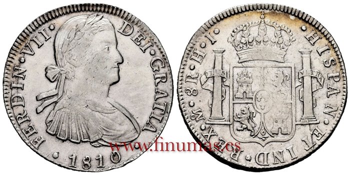 Cy14955.-FERNANDO VII - 8 Reales 1810 Mexico H.J.- EBC+