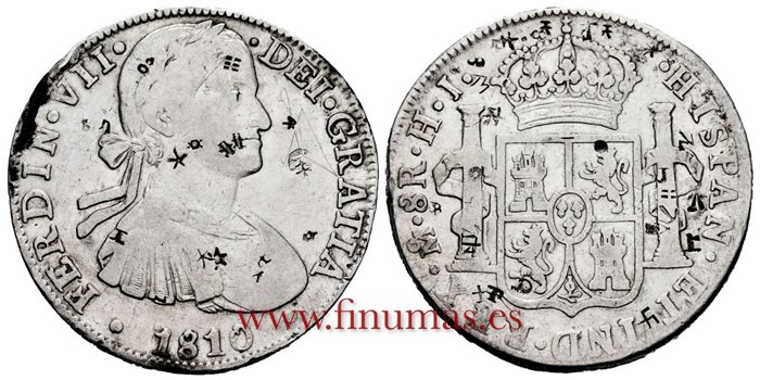 Cy14955-1.-FERNANDO VII - 8 Reales 1810 Mexico H.J.- MBC+