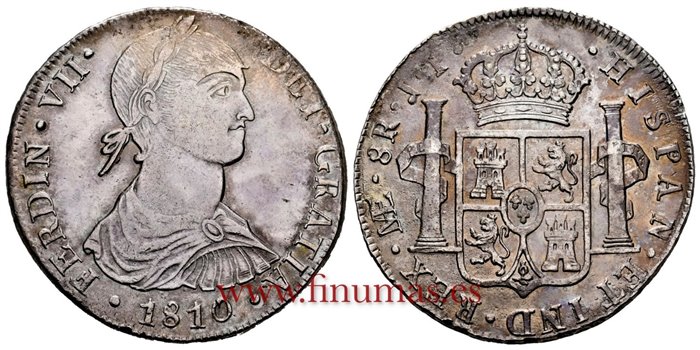 Cy14951.-FERNANDO VII - 8 Reales 1810 Lima J.P.- EBC