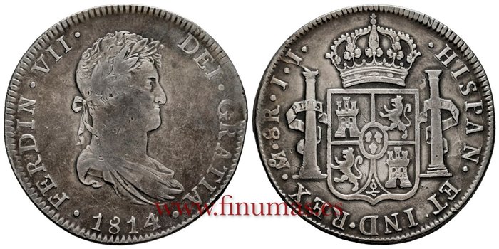 Cy15063.-FERNANDO VII - 8 Reales 1814 Mexico J.J.- MBC+