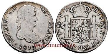 Cy15087.-FERNANDO VII - 8 Reales 1815 Lima P.J.- MBC