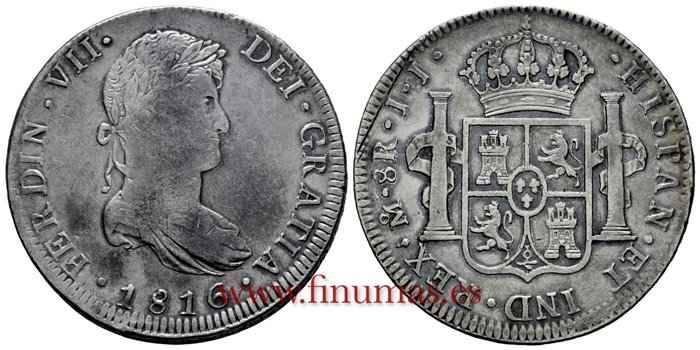 Cy15098.-FERNANDO VII - 8 Reales 1816 Mexico J.J.- MBC+