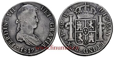 Cy15112.-FERNANDO VII - 8 Reales 1817 Potosi P.J.- MBC-