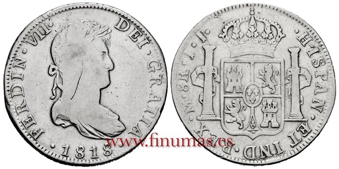 Cy15131.-FERNANDO VII - 8 Reales 1818 Mexico J.J.- MBC-