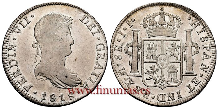 Cy15131-1.-FERNANDO VII - 8 Reales 1818 Mexico J.J.- MBC+