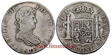 Cy15140.-FERNANDO VII - 8 Reales 1819 Mexico J.J.- MBC-